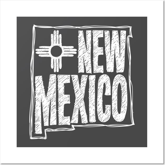 New Mexico (White Graphic) Wall Art by thefunkysoul